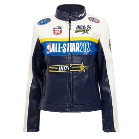 NBA All Star Game 2024 Midnight Navy Royal Leather Jacket 