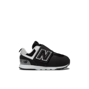 New Balance Infant & Toddler Boys 574 NEW-B Hook & Loop Shoe - NW574BK (Wide)