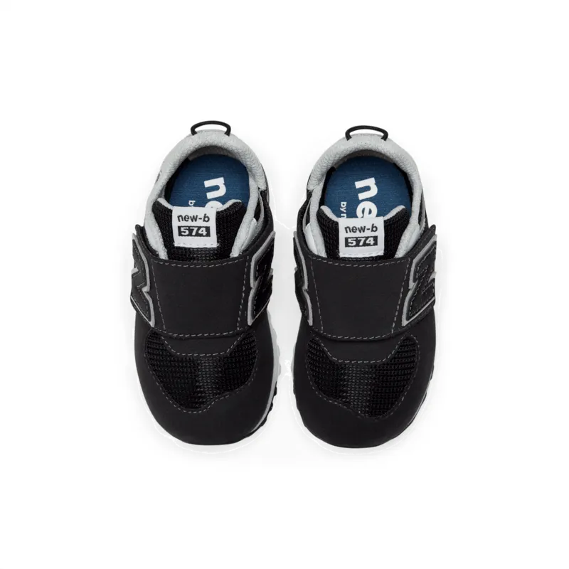 New Balance Infant & Toddler Boys 574 NEW-B Hook & Loop Shoe - NW574BK (Wide)