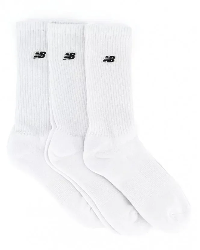 New Balance Patch Logo Sock 3 Pack White