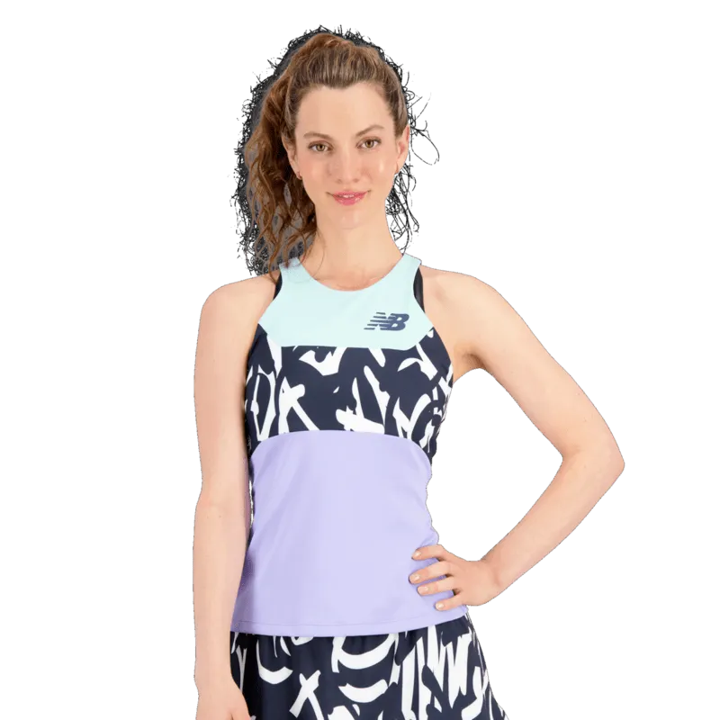 New Balance Women's Printed Tournament Racerfront Tank