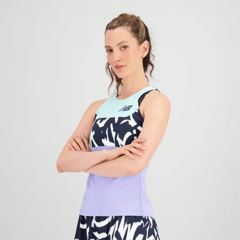 New Balance Women's Printed Tournament Racerfront Tank