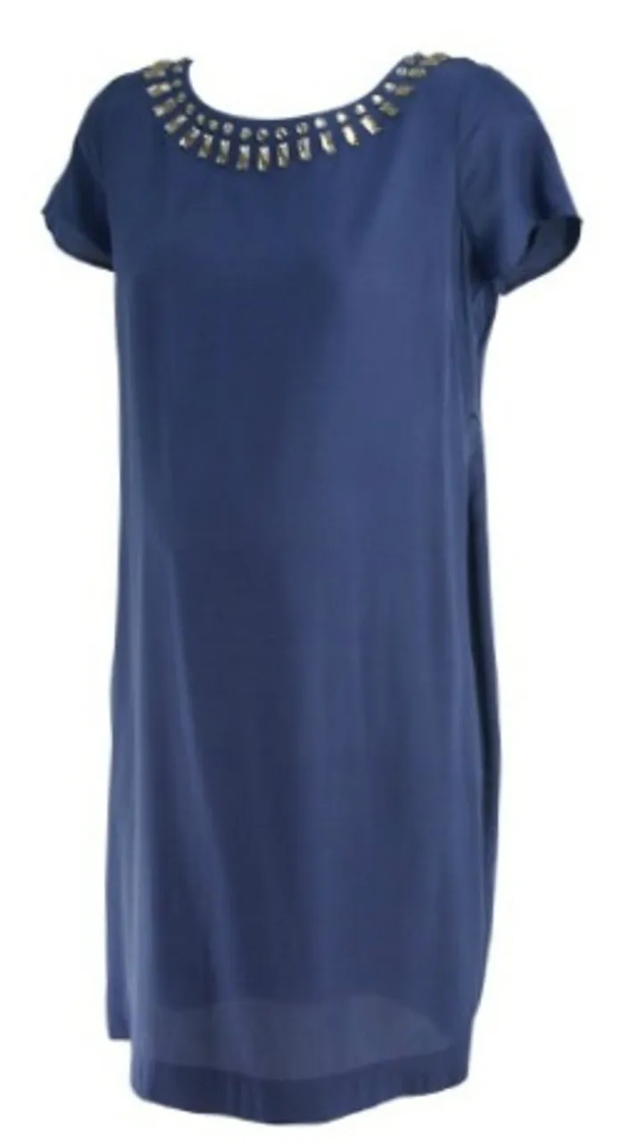 *New* Navy A Pea in the Pod Maternity Embellished Special Occasion Maternity Dress (Size Small)