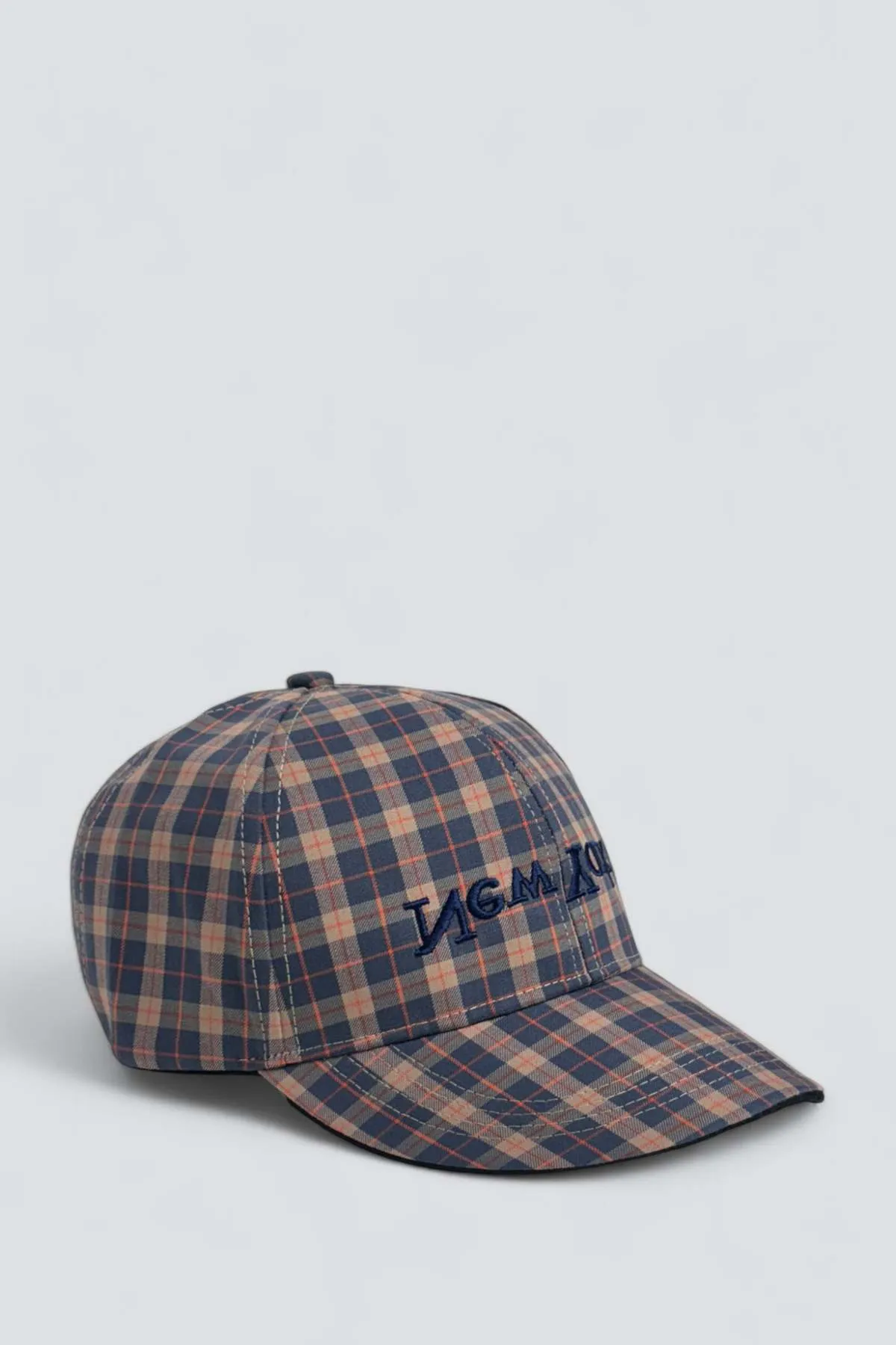 New York Embroidered Hat - Plaid/Navy