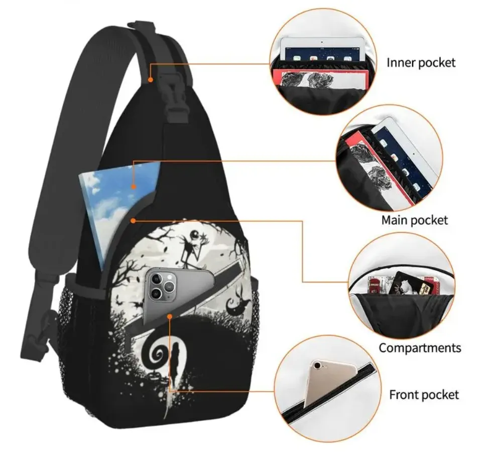 Nightmare Before Christmas Jack Lock, Shock, And Barrel Disney Sling Shoulder Bag