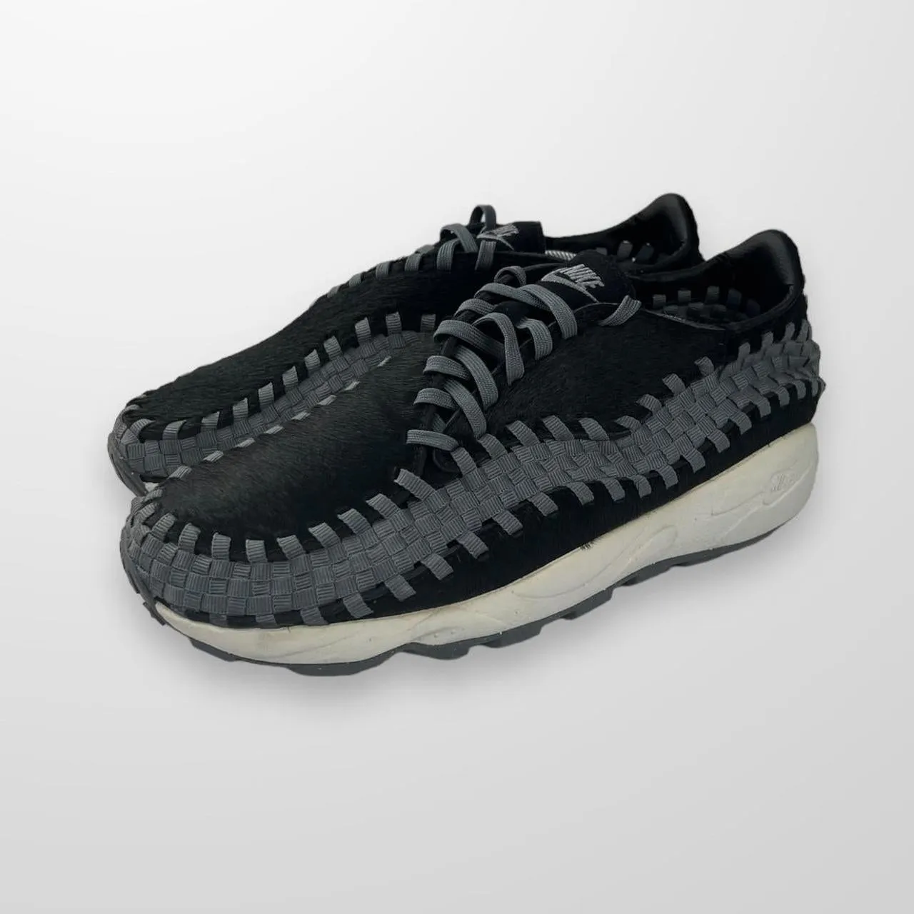 Nike Air Footscape Woven Trainers In Black & Grey