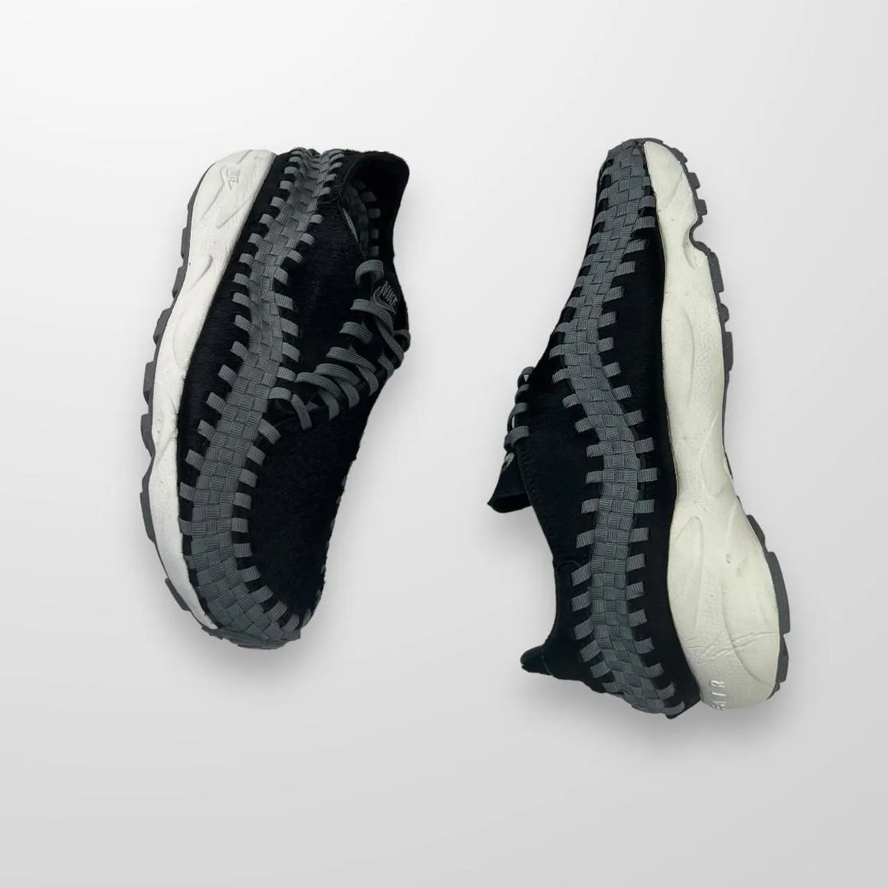 Nike Air Footscape Woven Trainers In Black & Grey