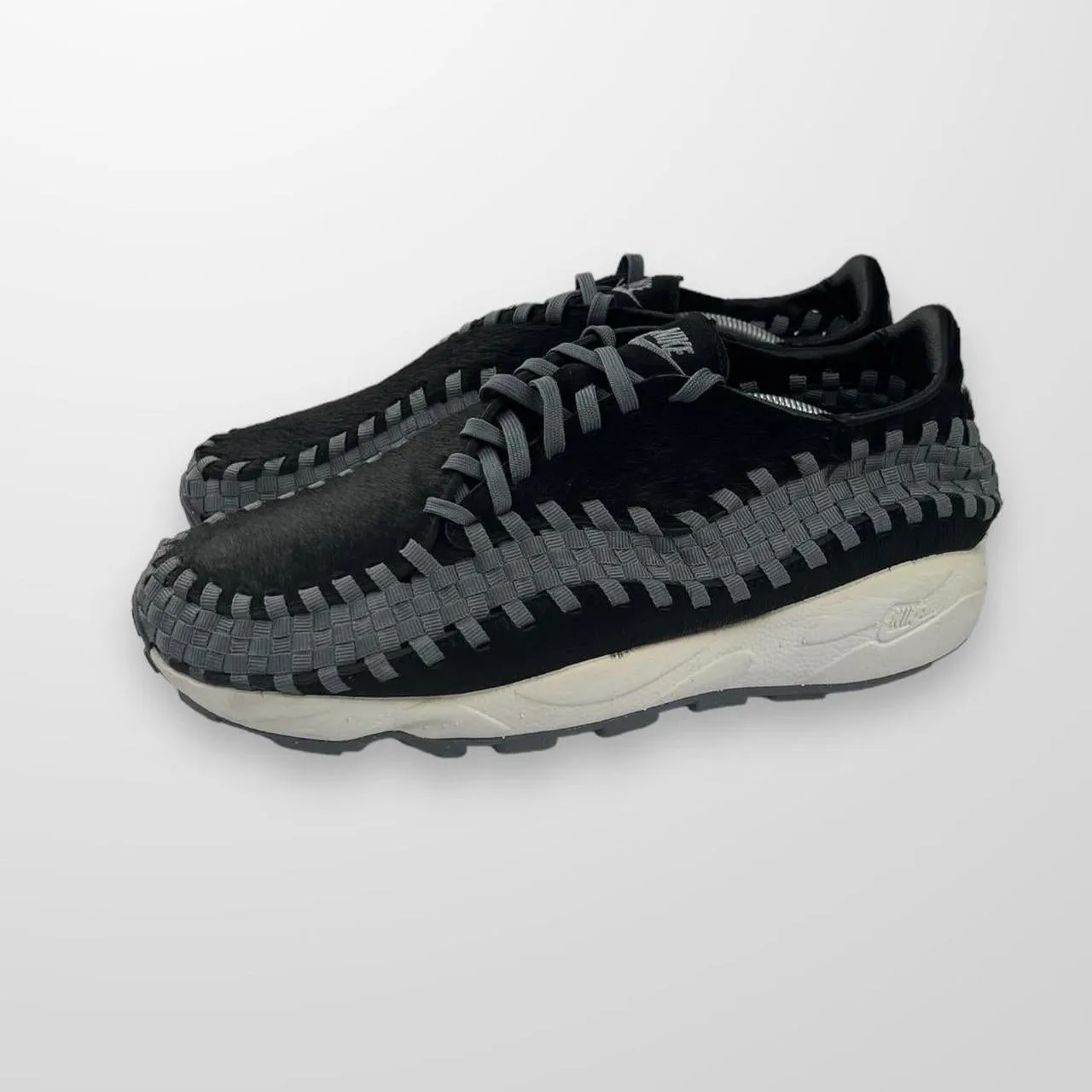 Nike Air Footscape Woven Trainers In Black & Grey