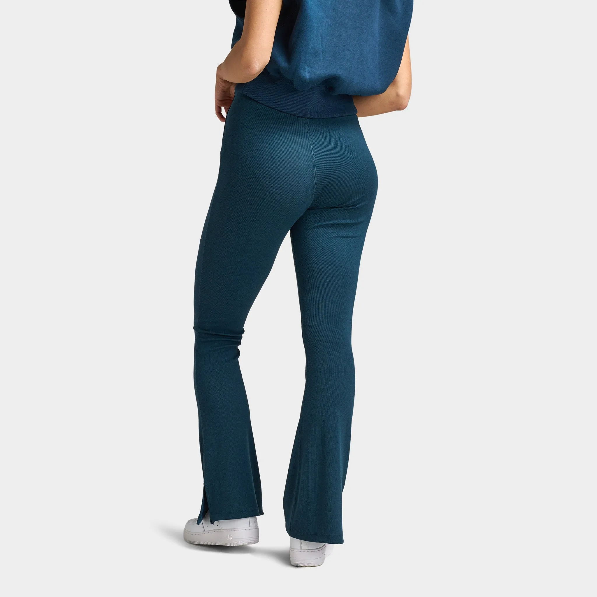 Nike Sportswear Women's Tight Mini-Rib Flared Leggings Armory Navy / Sail