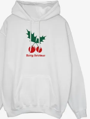 NW2 Christmas Holly Cherries Womens White Hoodie | Women | George at ASDA