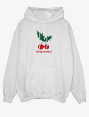 NW2 Christmas Holly Cherries Womens White Hoodie | Women | George at ASDA