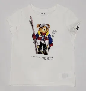 Nwt Girls Polo Ralph Lauren Teddy Bear Ski Tee  (2T-6X)