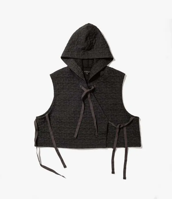 PC Quilted Jersey Hooded Knit Vest - Charcoal