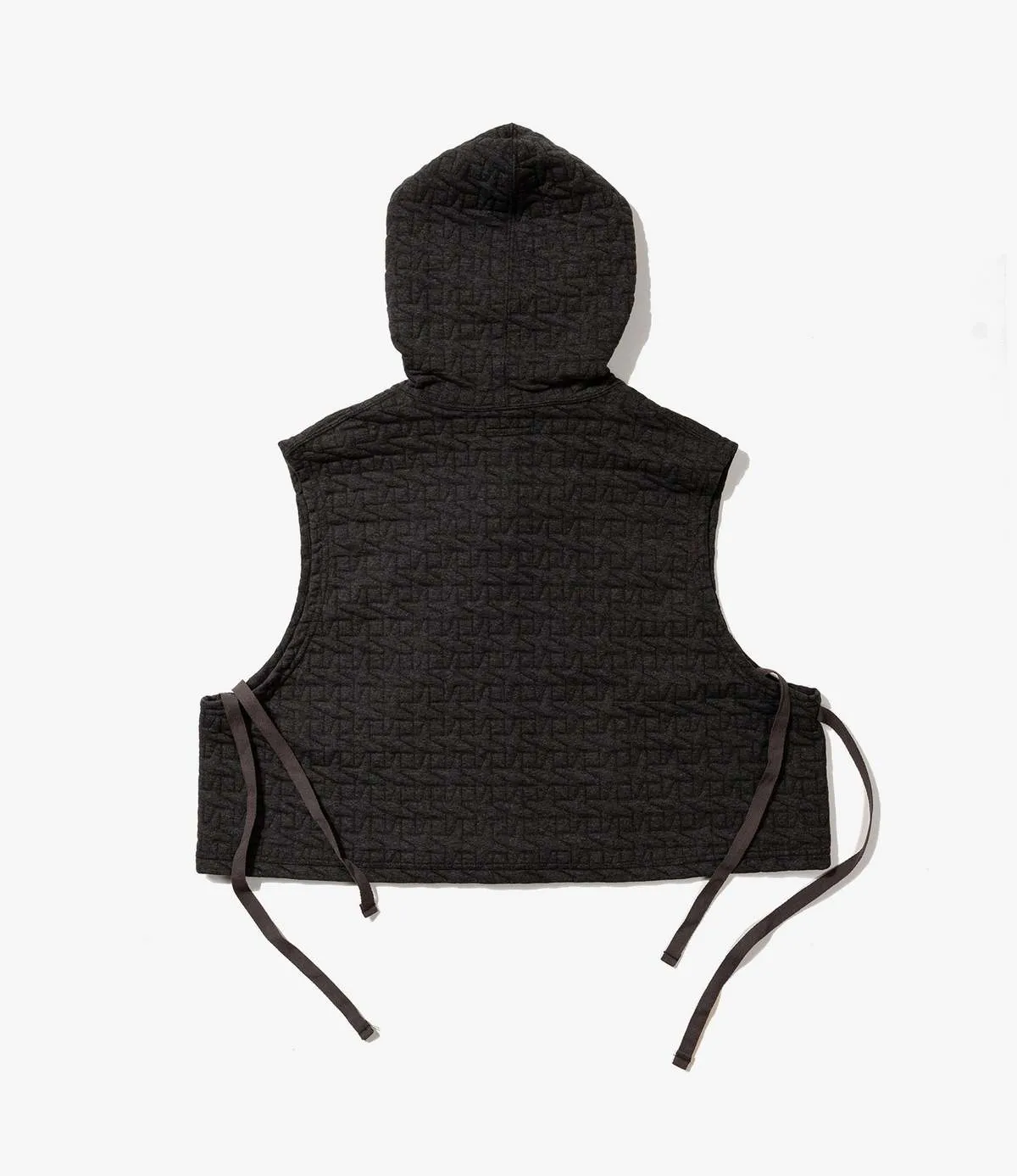 PC Quilted Jersey Hooded Knit Vest - Charcoal