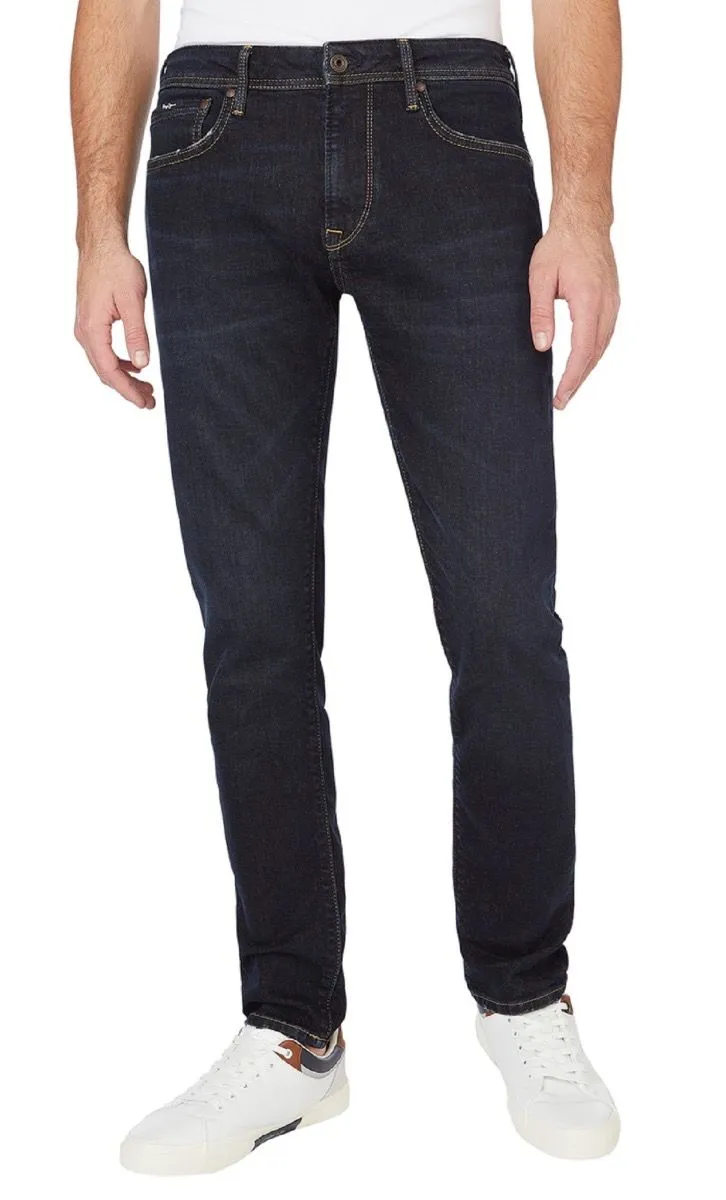 Pepe Jeans Stanley Taper Fit Regular Waist Denim Jeans VS4 Midnight Wiser