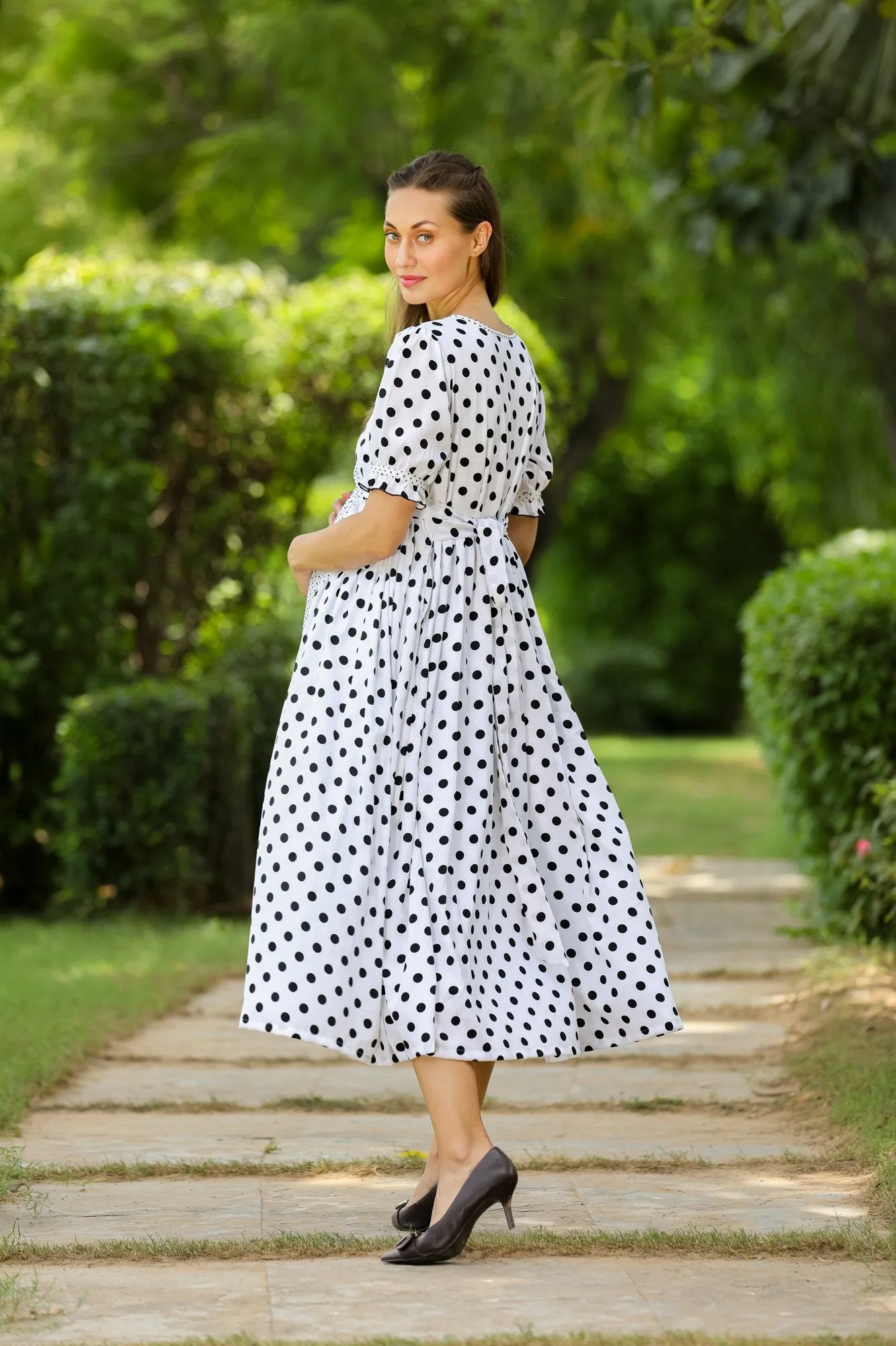 Peppy Polka Maternity & Nursing Dress