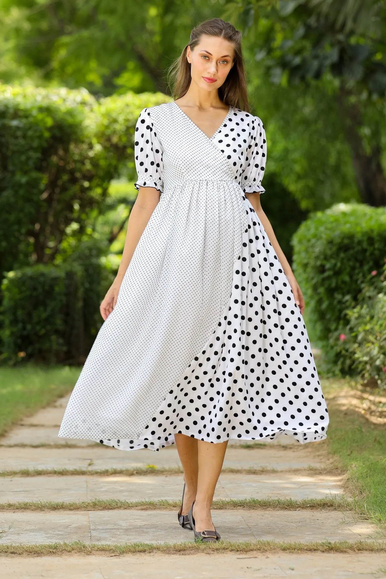 Peppy Polka Maternity & Nursing Dress