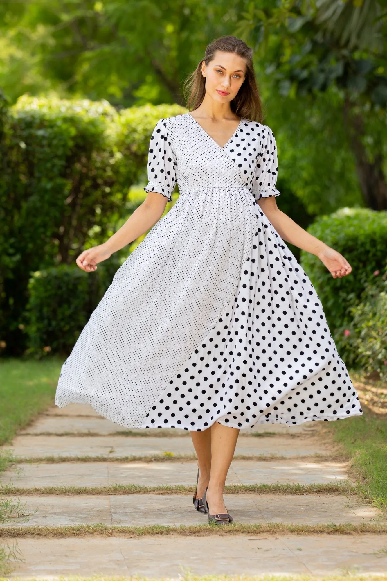 Peppy Polka Maternity & Nursing Dress