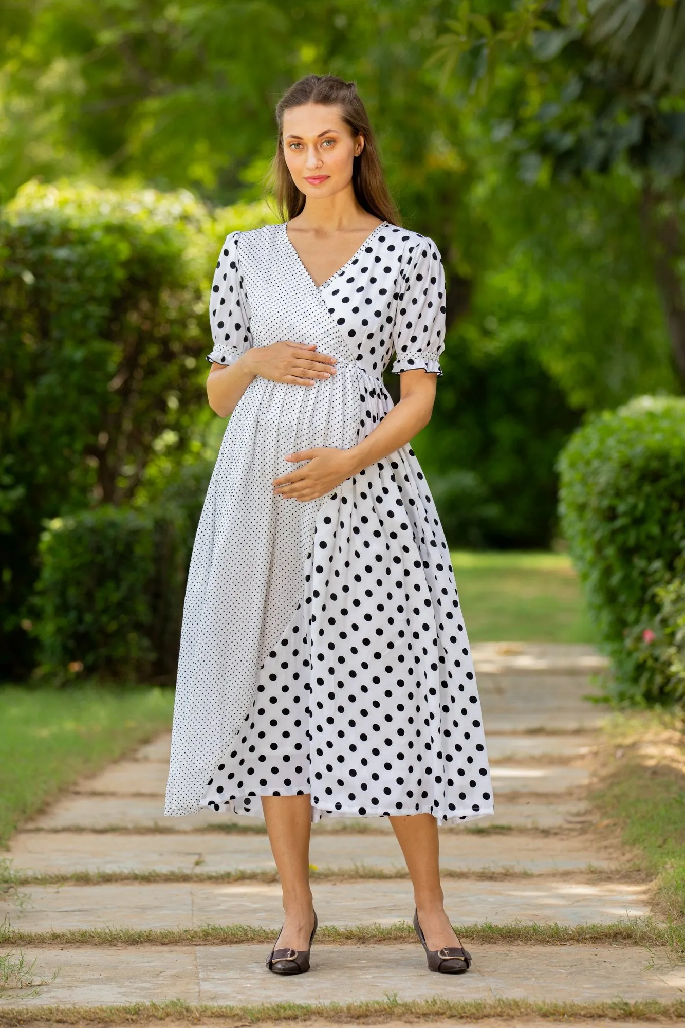 Peppy Polka Maternity & Nursing Dress