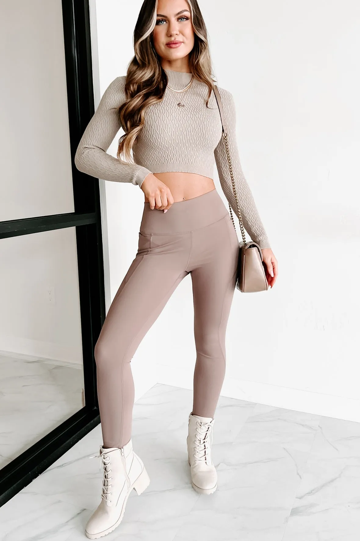 Personal Best High Waist Side Pocket Leggings (Cocoa)