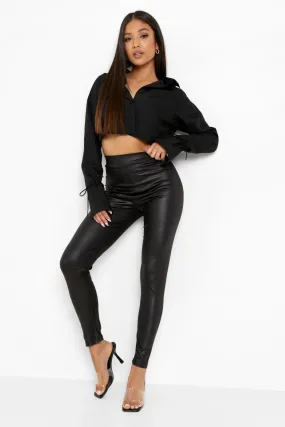 Petite 26" Leg High Waist Shiny Leggings