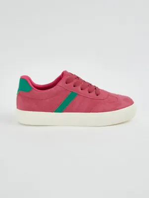 Pink Retro Stripe Cupsole Trainers | Kids | George at ASDA