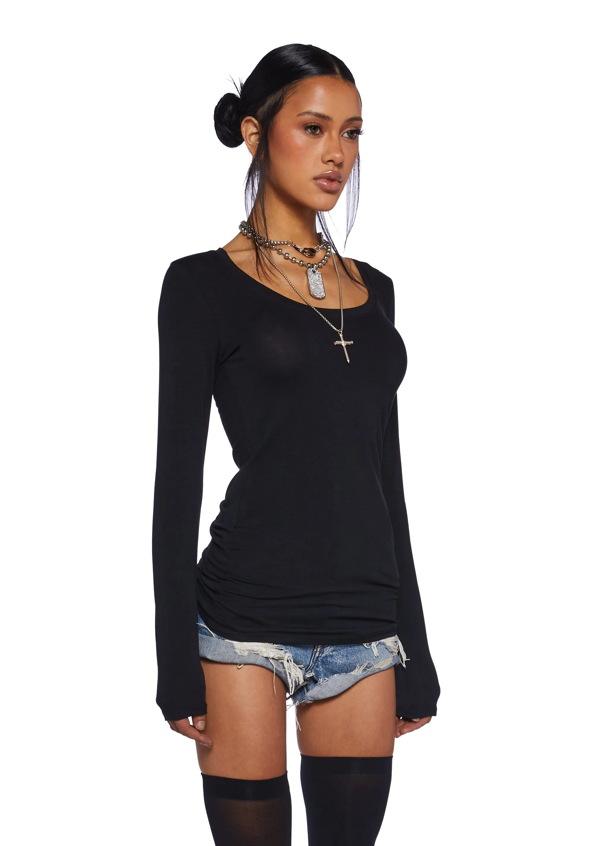 Plus Highly Selective Thermal Crop Top-