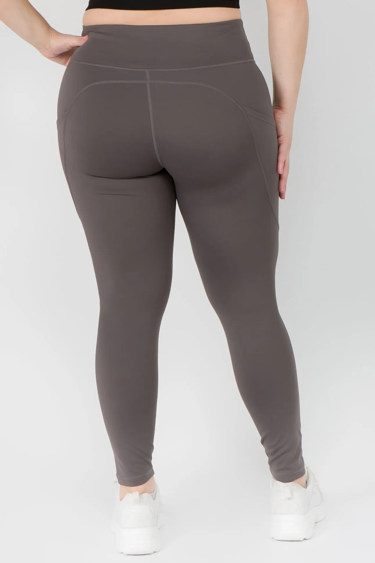 Plus Size High Waist Tech Pocket Workout Leggings