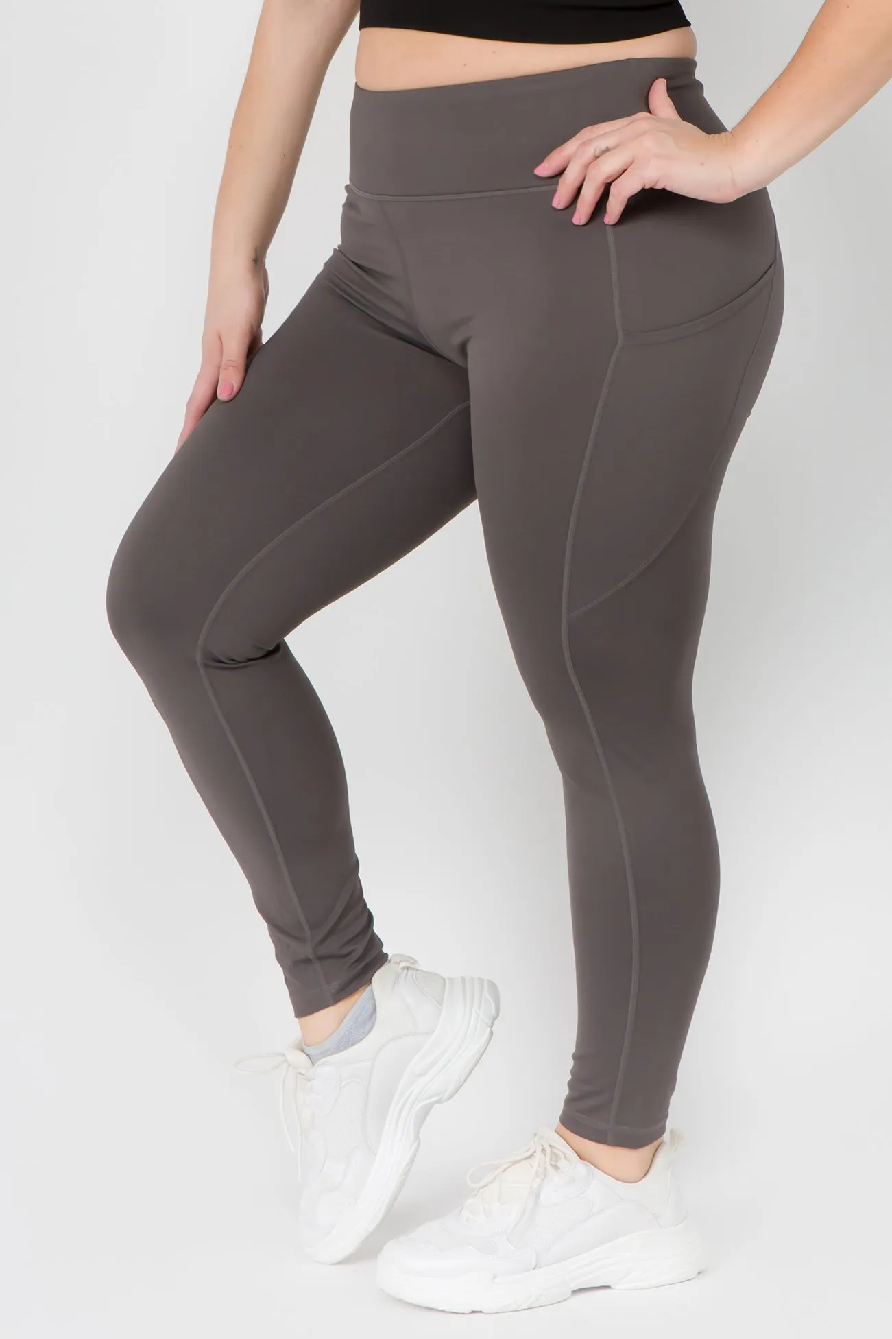 Plus Size High Waist Tech Pocket Workout Leggings