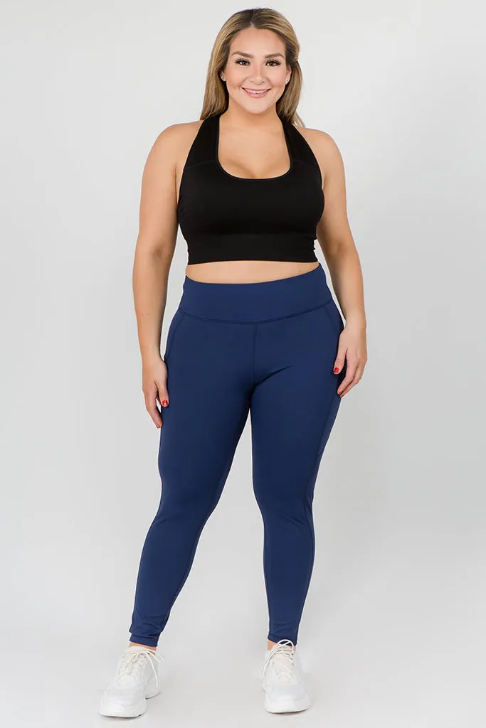 Plus Size High Waist Tech Pocket Workout Leggings