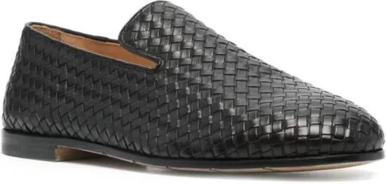 Premiata interwoven leather slipper Black