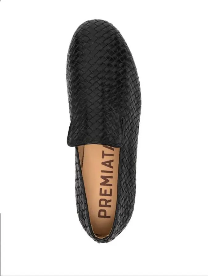 Premiata interwoven leather slipper Black