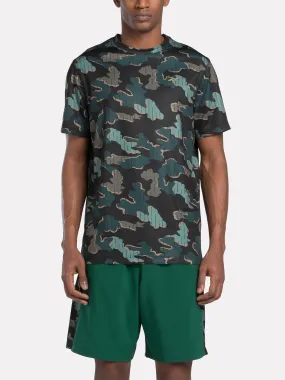 Reebok Mens Training Train Motion Camo Tech Tee - Multi