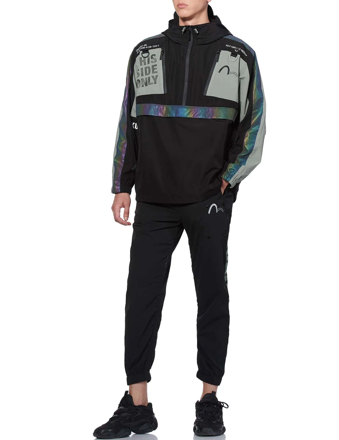 Reflective Herringbone Strap Belt 3D Joggers