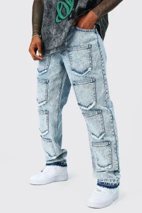 Relaxed Fit Rigid Pocket Front Detail Jeans