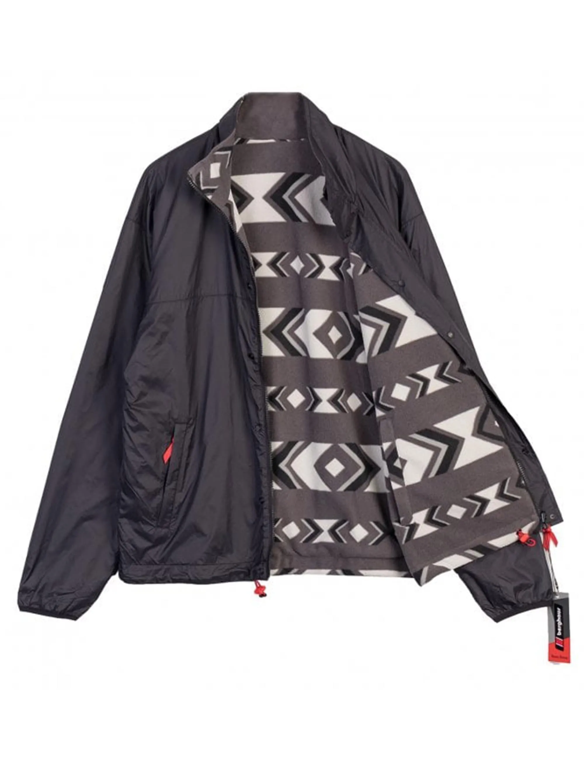 Reverse Wind Full Zip Fleece - Black/Aztec