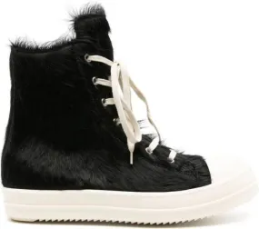 Rick Owens leather high-top sneakers Black