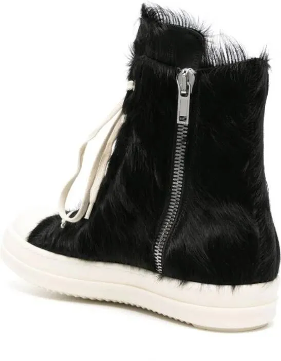 Rick Owens leather high-top sneakers Black