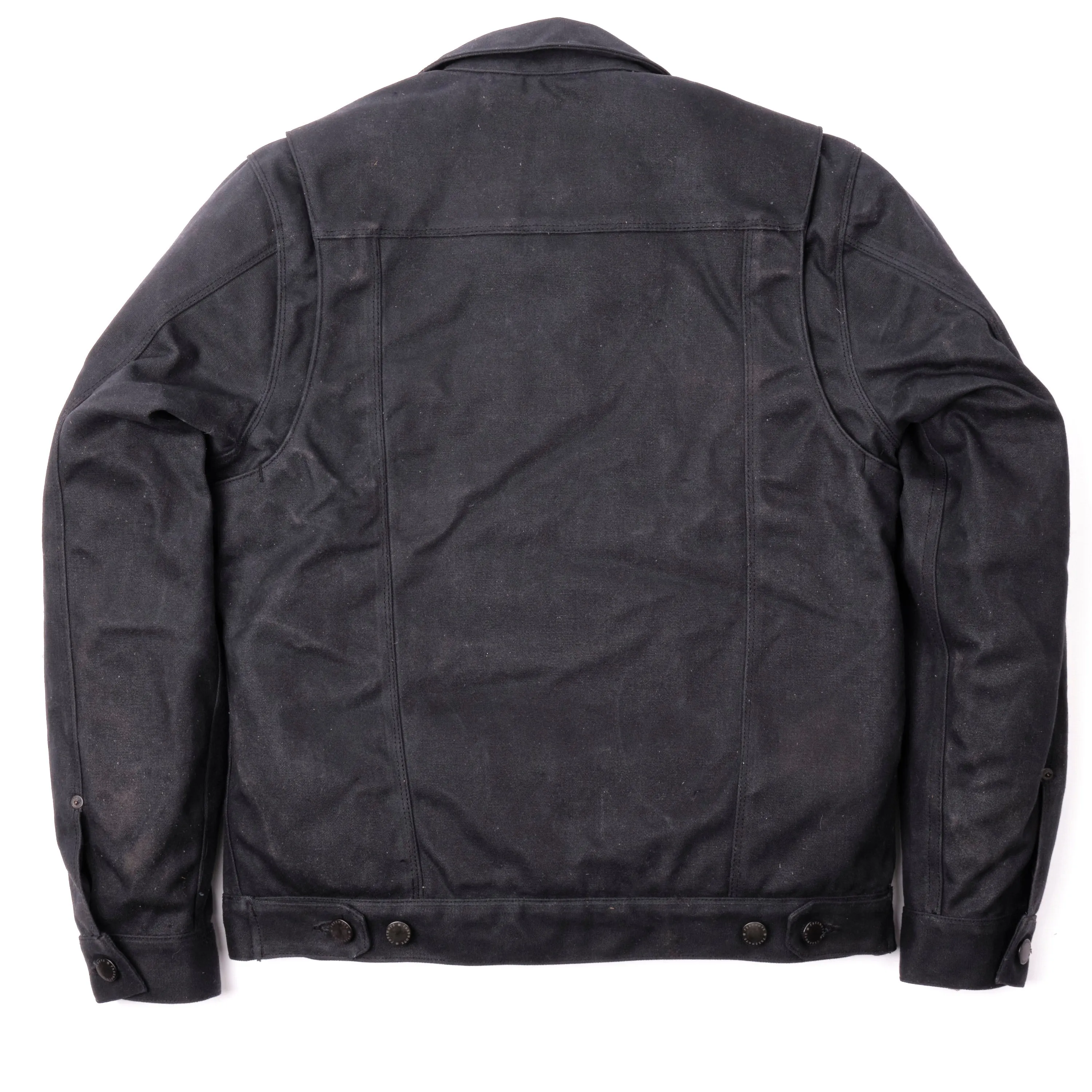 Riders Jacket Heavy Waxed Canvas Black Alpaca