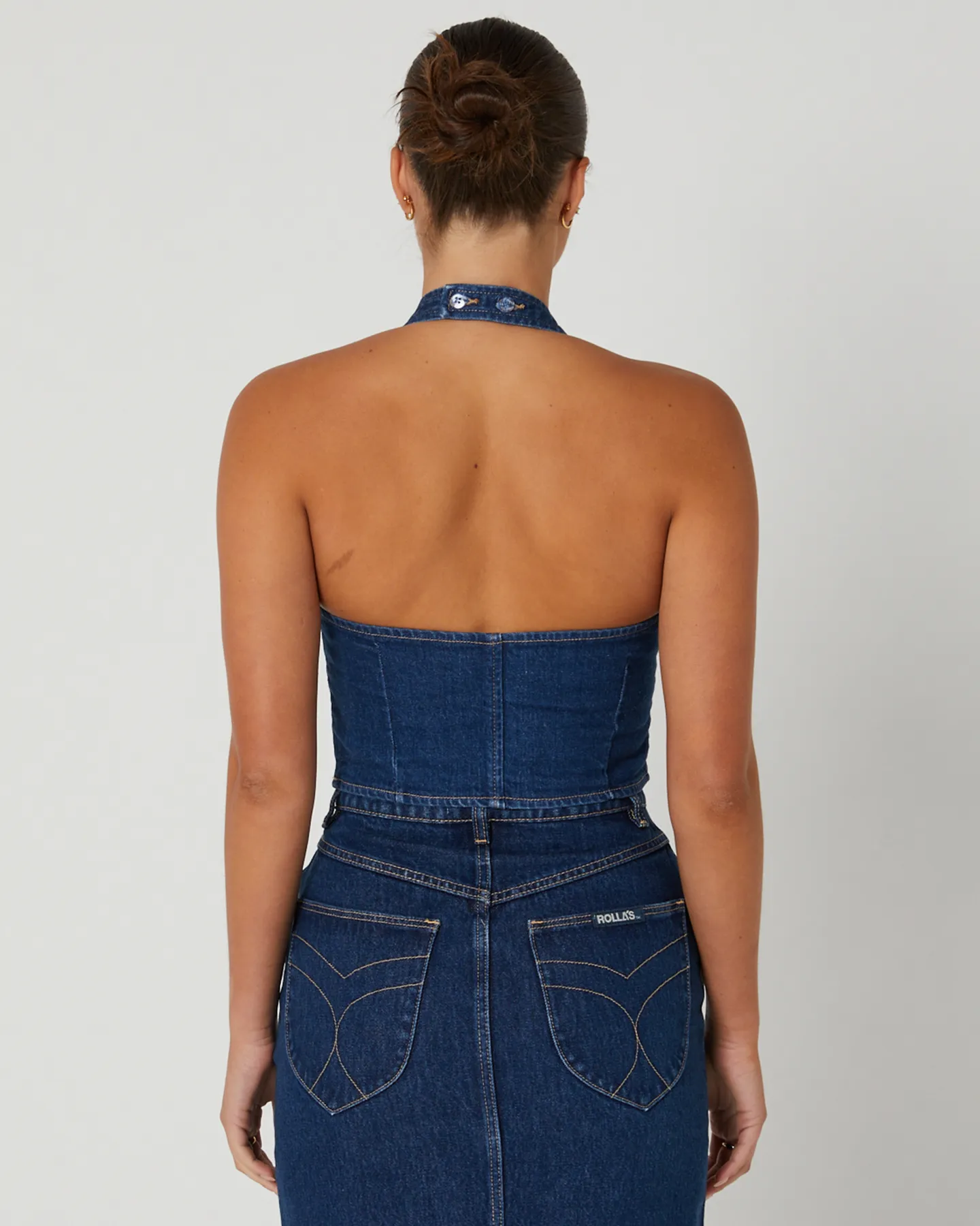 Rollas Halter Vest Stone - Mid Vintage Blue | SurfStitch