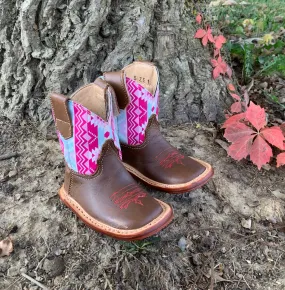 Roper Infant Timeless Special Light Tan Printed Aztec Western Cowgirl Boot 9991-0114