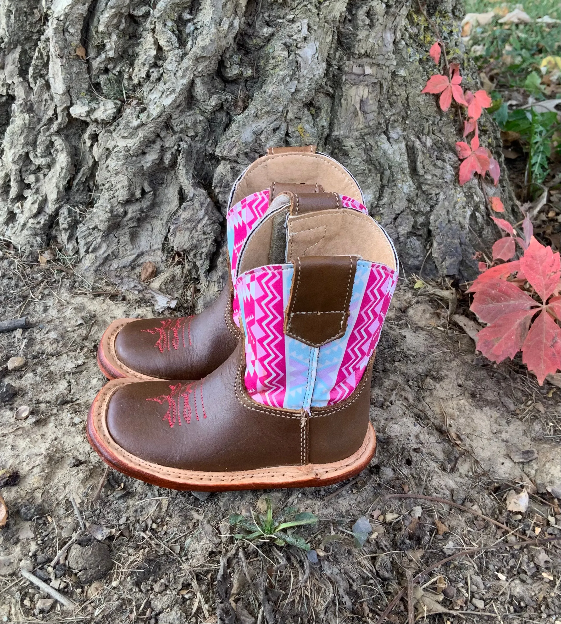 Roper Infant Timeless Special Light Tan Printed Aztec Western Cowgirl Boot 9991-0114