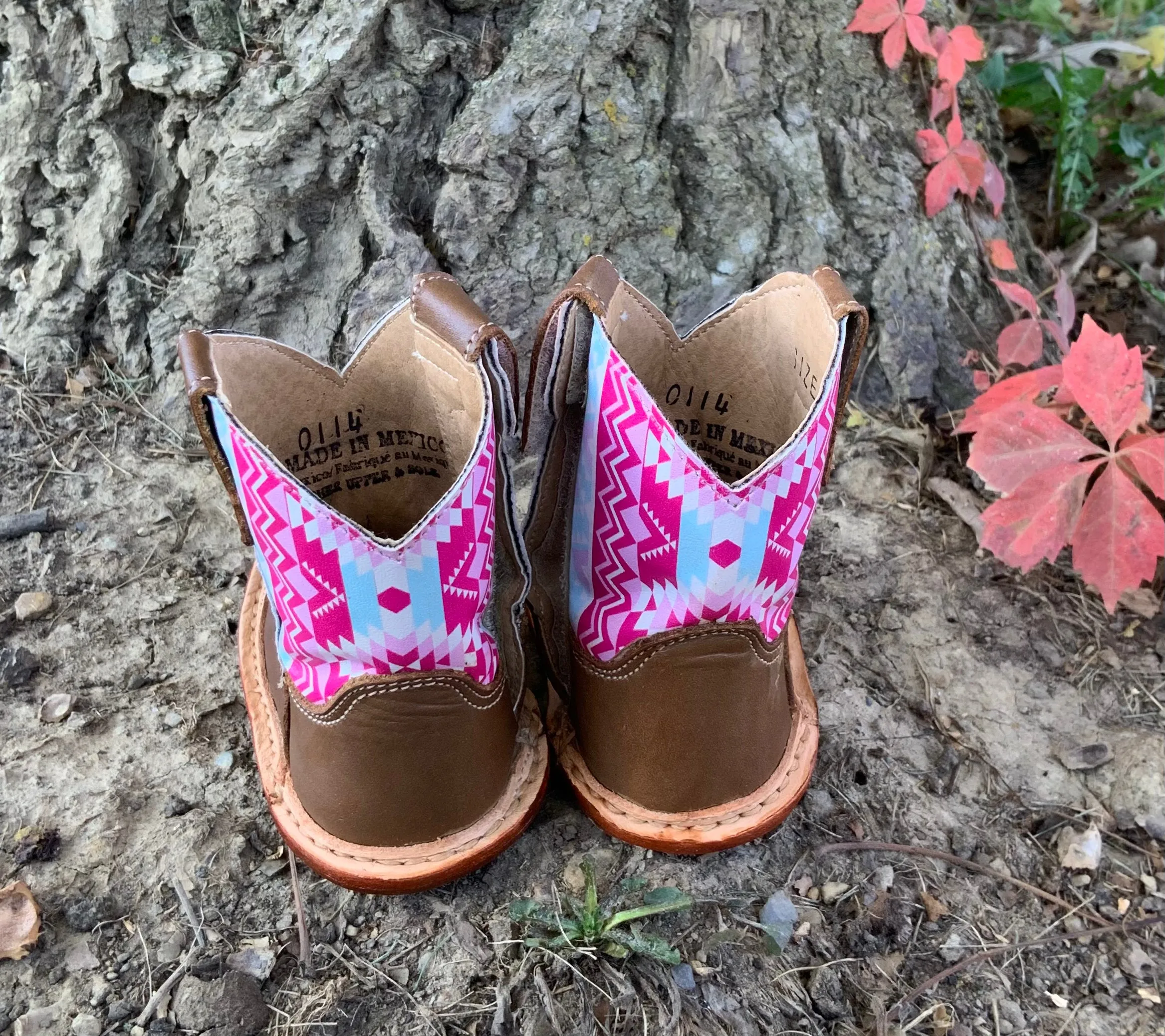 Roper Infant Timeless Special Light Tan Printed Aztec Western Cowgirl Boot 9991-0114