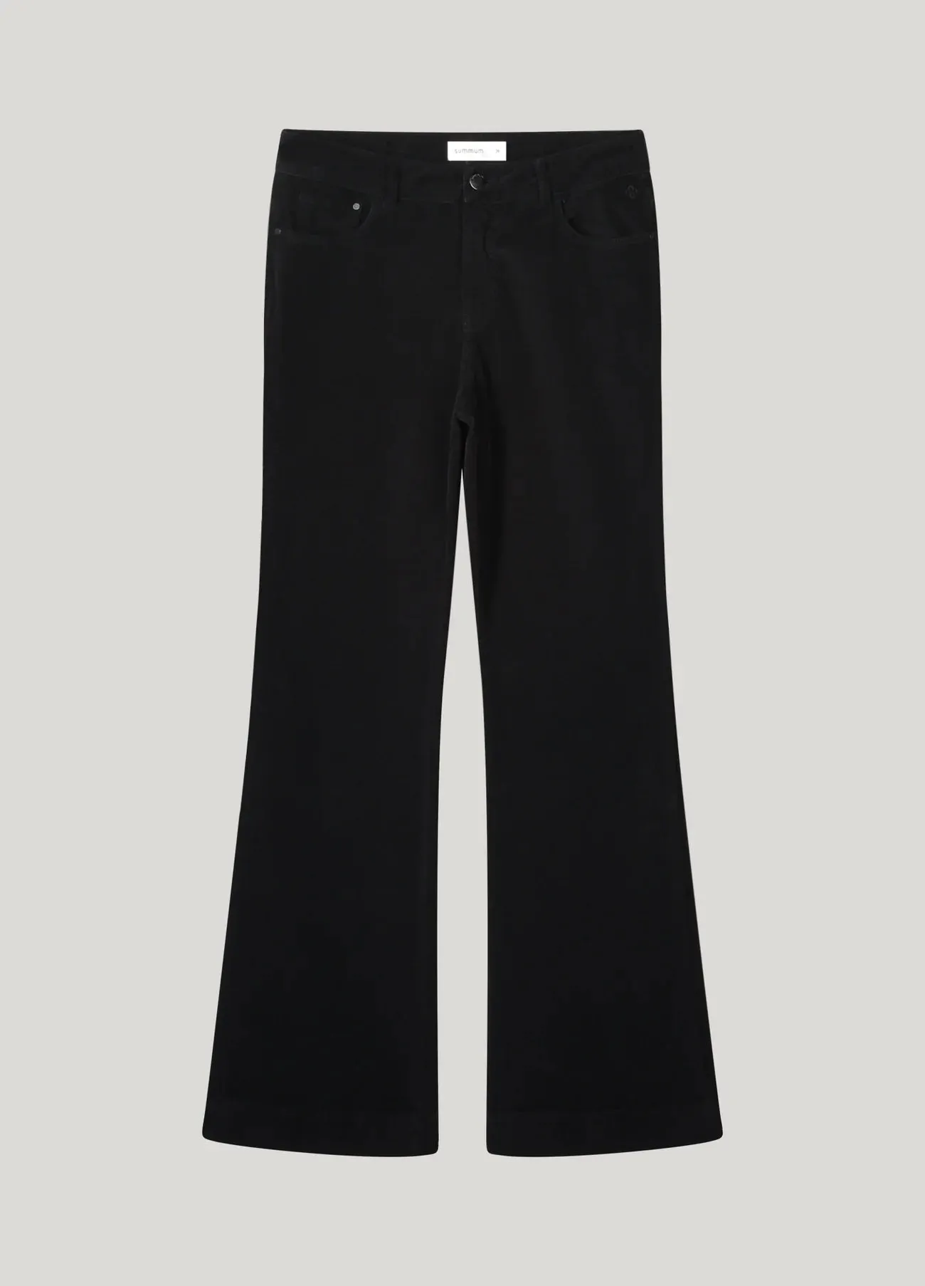 Sacs of Ashbourne   Summum Corduroy Flared Trousers Black