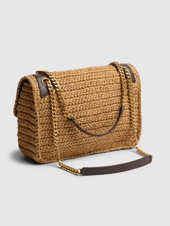 Saint Laurent   Medium Niki raffia shoulder bag 