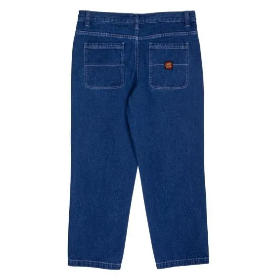 Santa Cruz Classic Label Panel Mens Jeans - Classic Blue/White