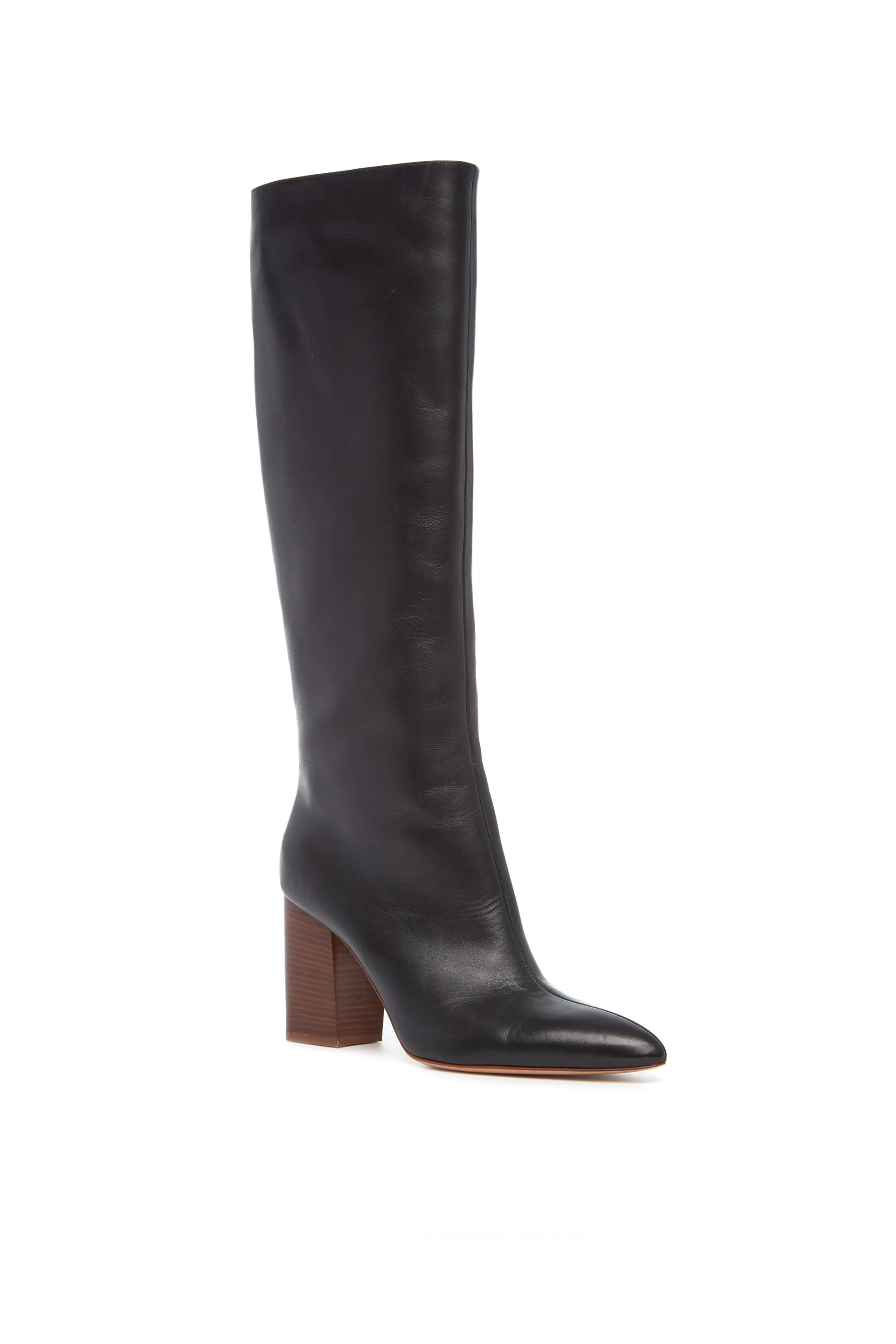 Sascha Knee High Boot in Black Leather