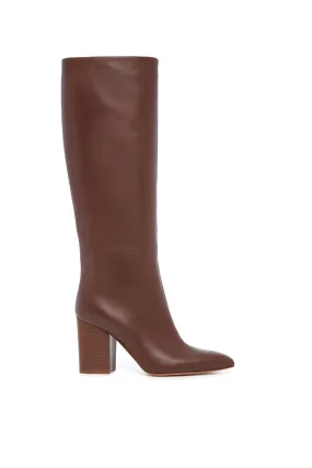 Sascha Knee High Boot in Cognac Leather