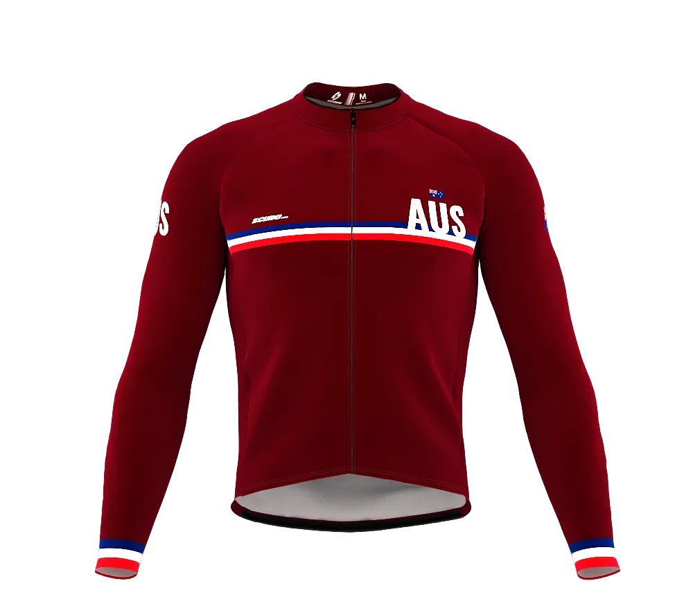 ScudoPro Pro Thermal Long Sleeve Cycling Jersey Country CODE Australia Vine | Men and Women