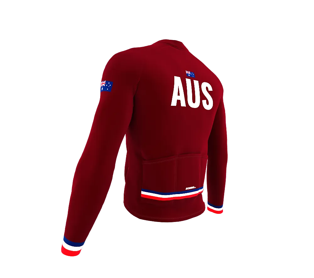 ScudoPro Pro Thermal Long Sleeve Cycling Jersey Country CODE Australia Vine | Men and Women